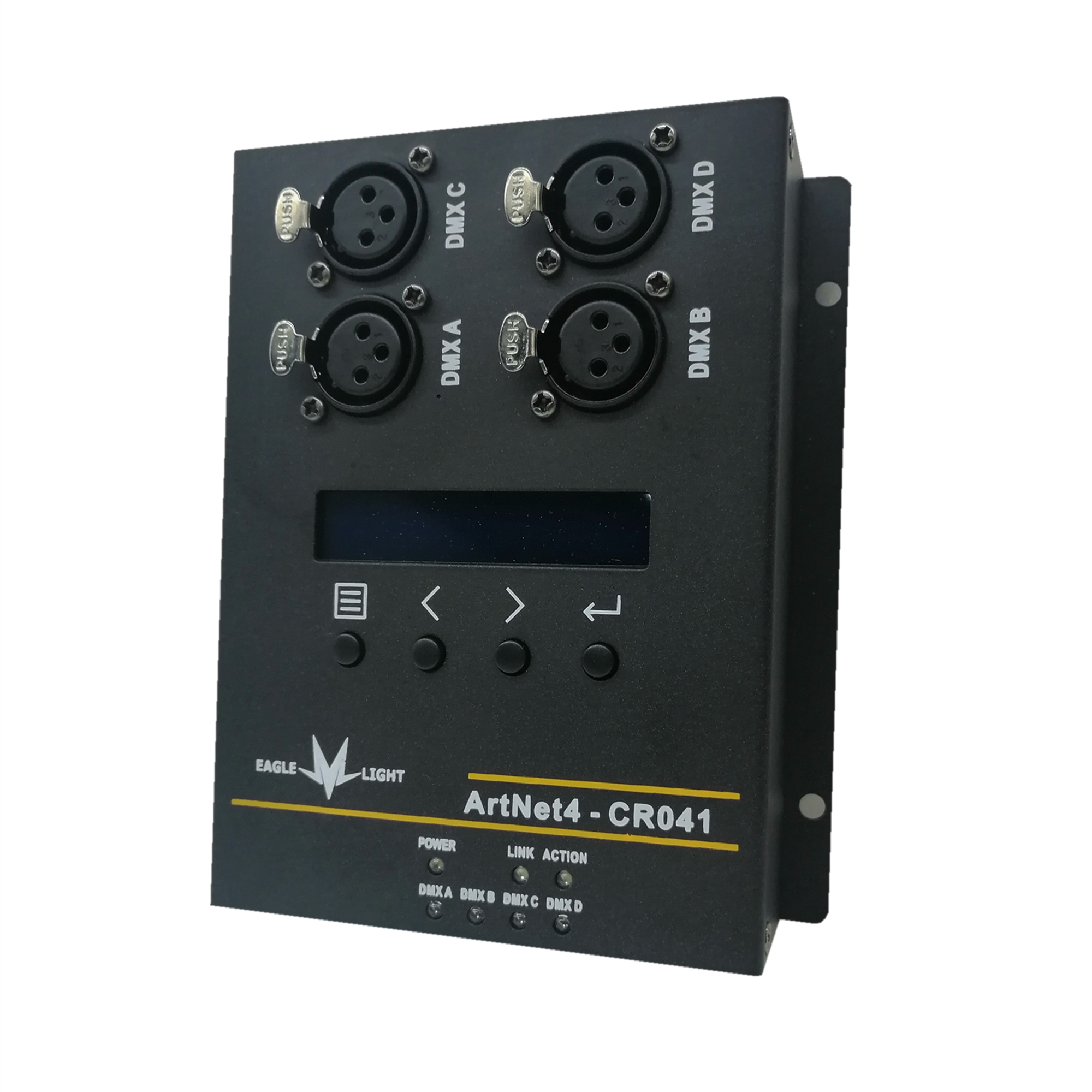 CR041R  4路ArtNet轉DMX512(網絡轉換器）可燈鉤安裝、網線POE供電